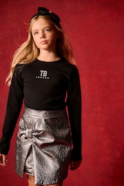 Baker by Ted Baker Silver T-Shirt and Bow Skirt Set - Image 6 of 6