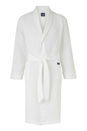 Savile Row Company Cotton Waffle White Dressing Gown