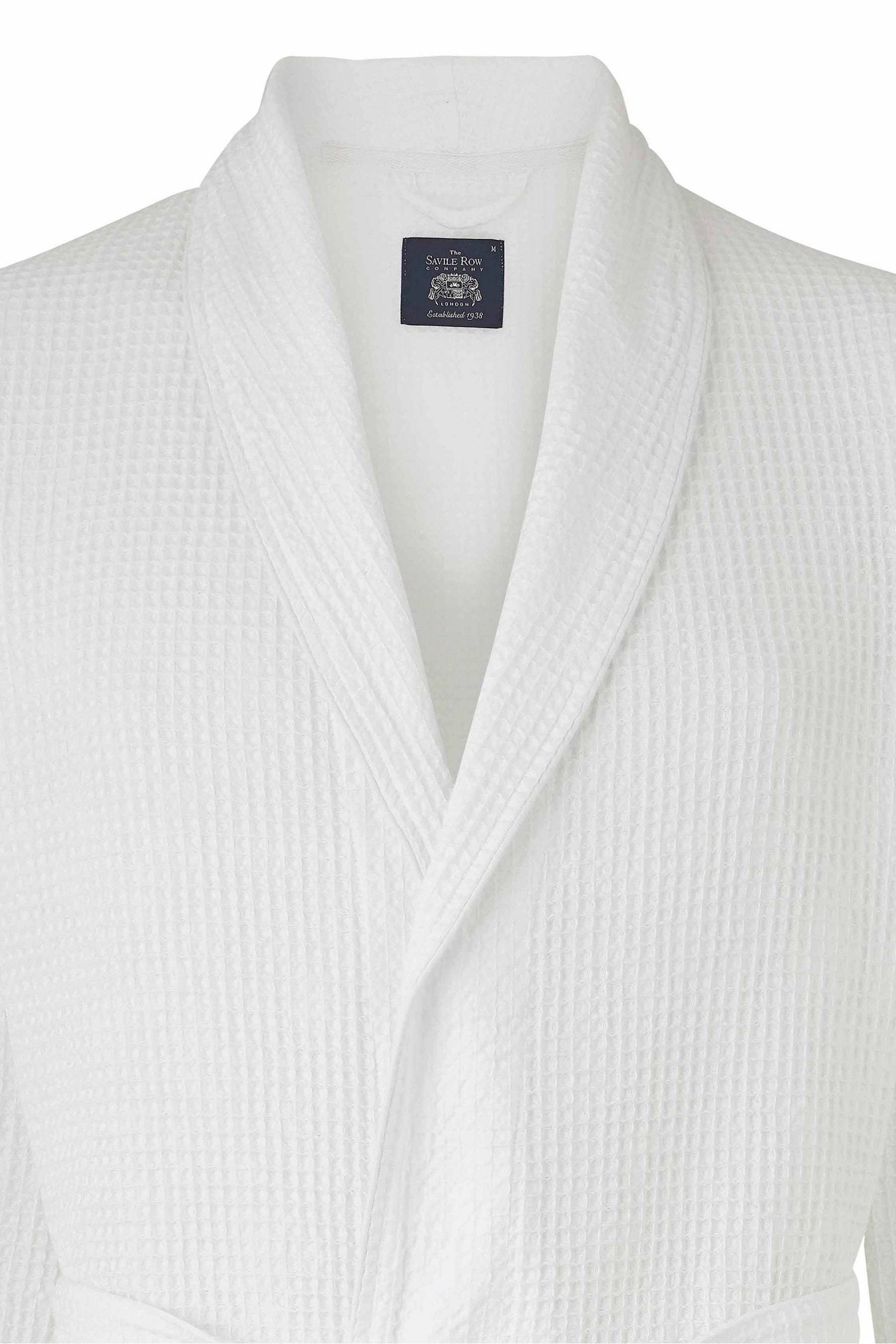 Savile Row Company Cotton Waffle White Dressing Gown