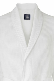 Savile Row Company Cotton Waffle White Dressing Gown - Image 3 of 4