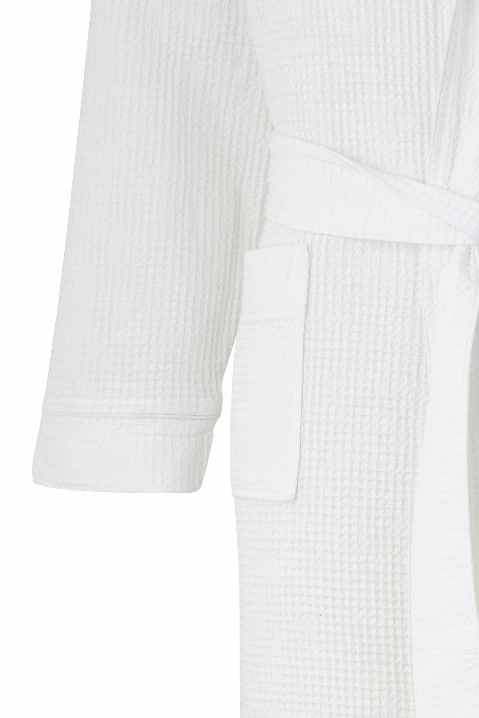 Savile Row Company Cotton Waffle White Dressing Gown - Image 4 of 4