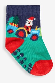 JoJo Maman Bébé Multi Kids' 3-Pack Father Christmas Socks - Image 2 of 7