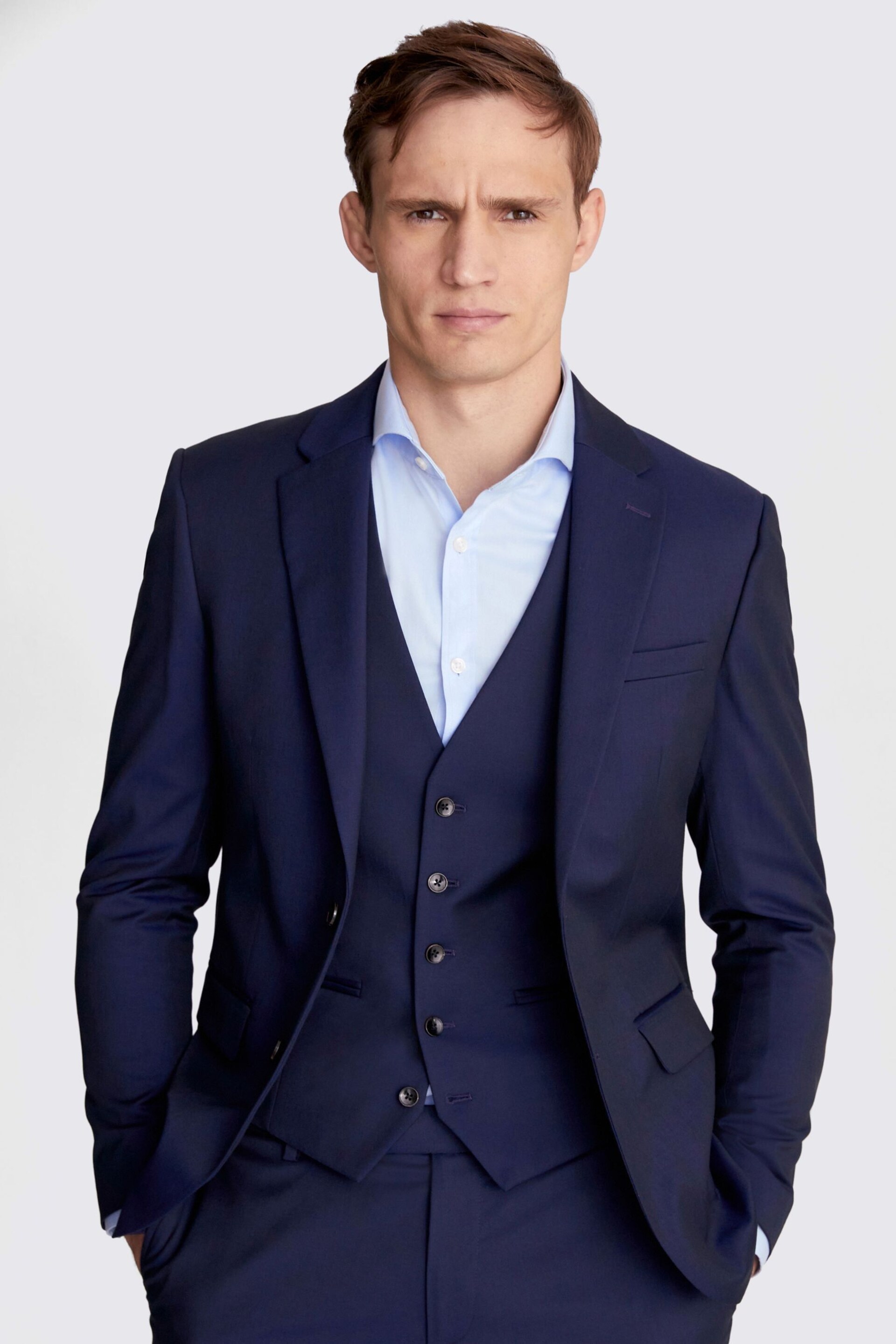 MOSS Ink Blue Slim Suit Jacket - Image 1 of 5