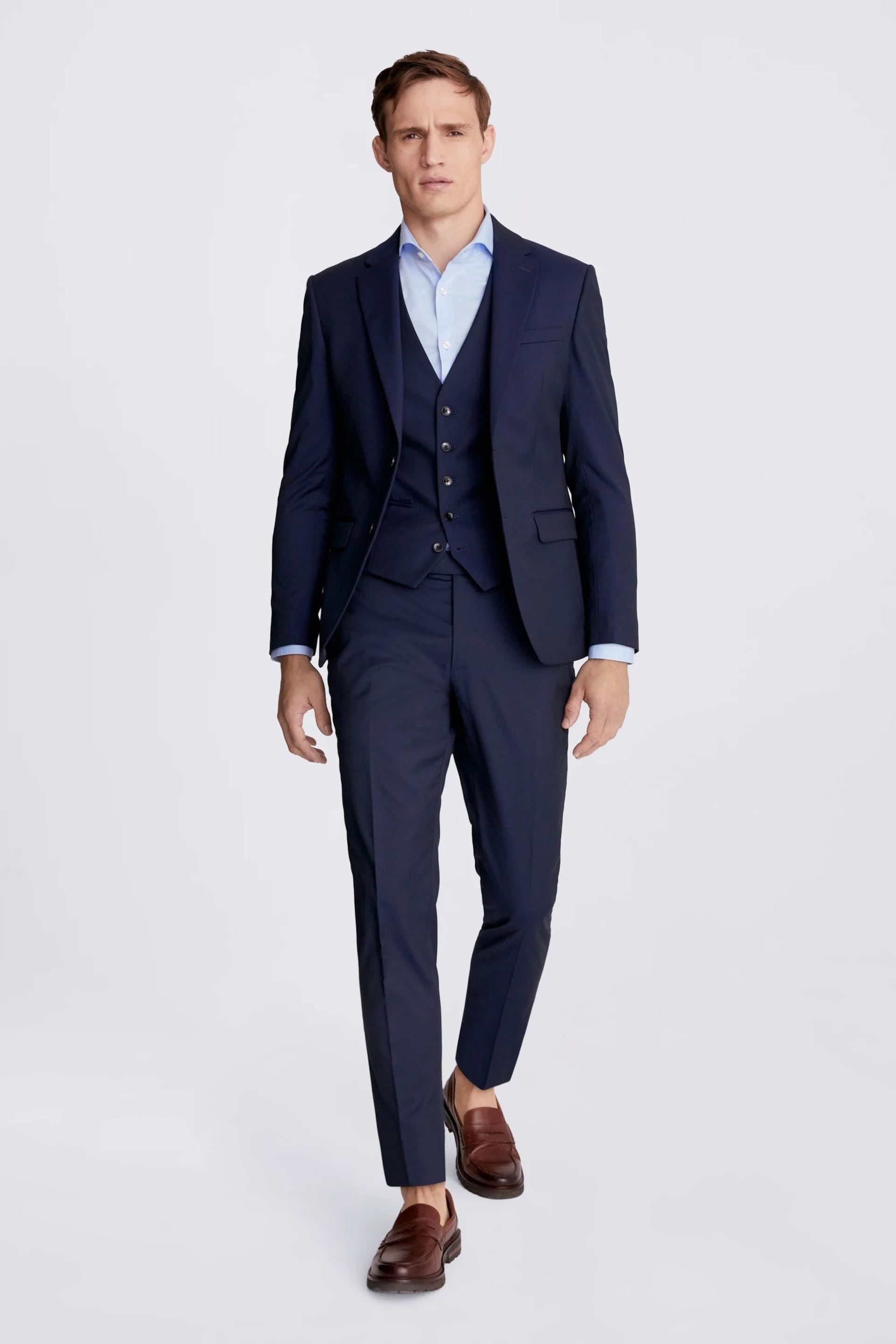 MOSS Ink Blue Slim Suit Jacket - Image 4 of 5