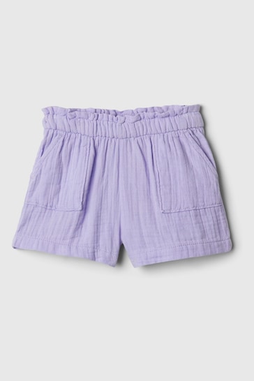 Gap Purple Crinkle Cotton Baby Pull On Short