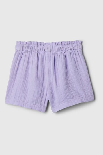 Gap Purple Crinkle Cotton Baby Pull On Short