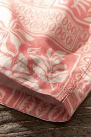 Light Pink Textured Artisan Tile Regular Fit Printed Swim Shorts - Image 9 of 11
