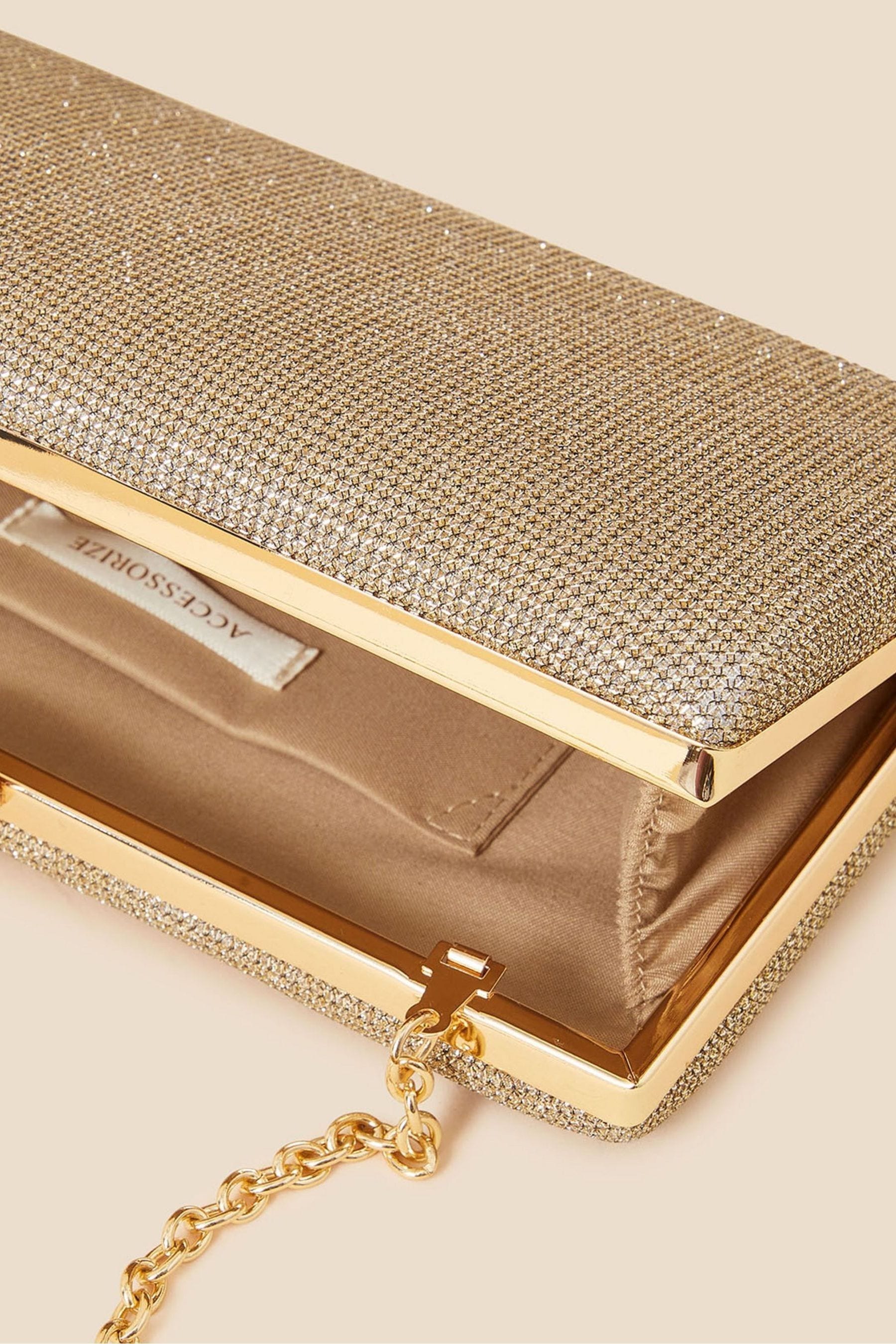 Buy Accessorize Gold Hard Case Clutch Bag from Next Luxembourg