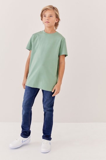 Green Pale Cotton Short Sleeve T-Shirt (3-16yrs)