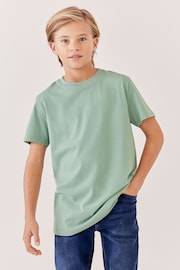 Green Pale Cotton Short Sleeve T-Shirt (3-16yrs) - Image 4 of 7