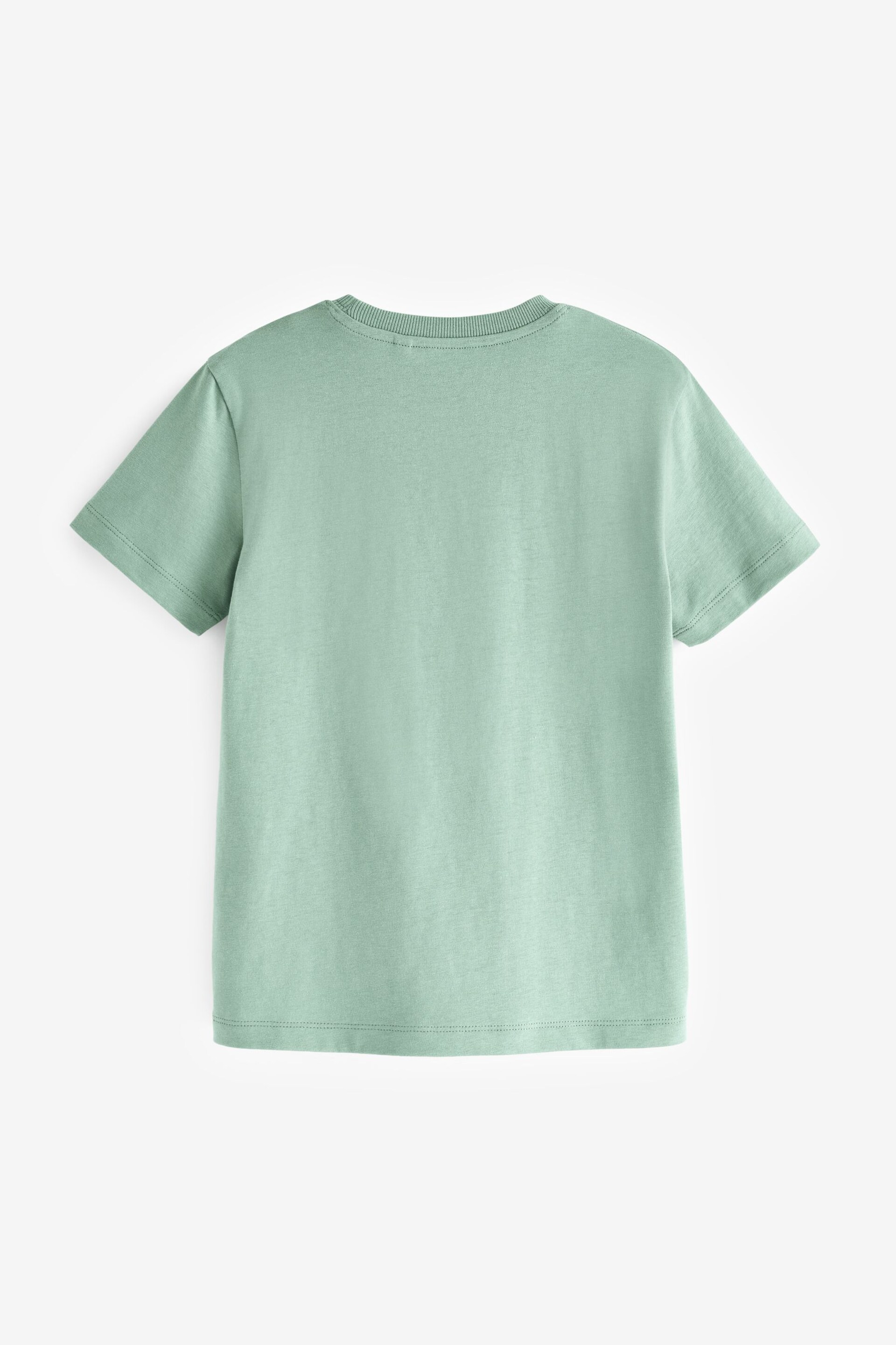 Green Pale Cotton Short Sleeve T-Shirt (3-16yrs) - Image 6 of 7