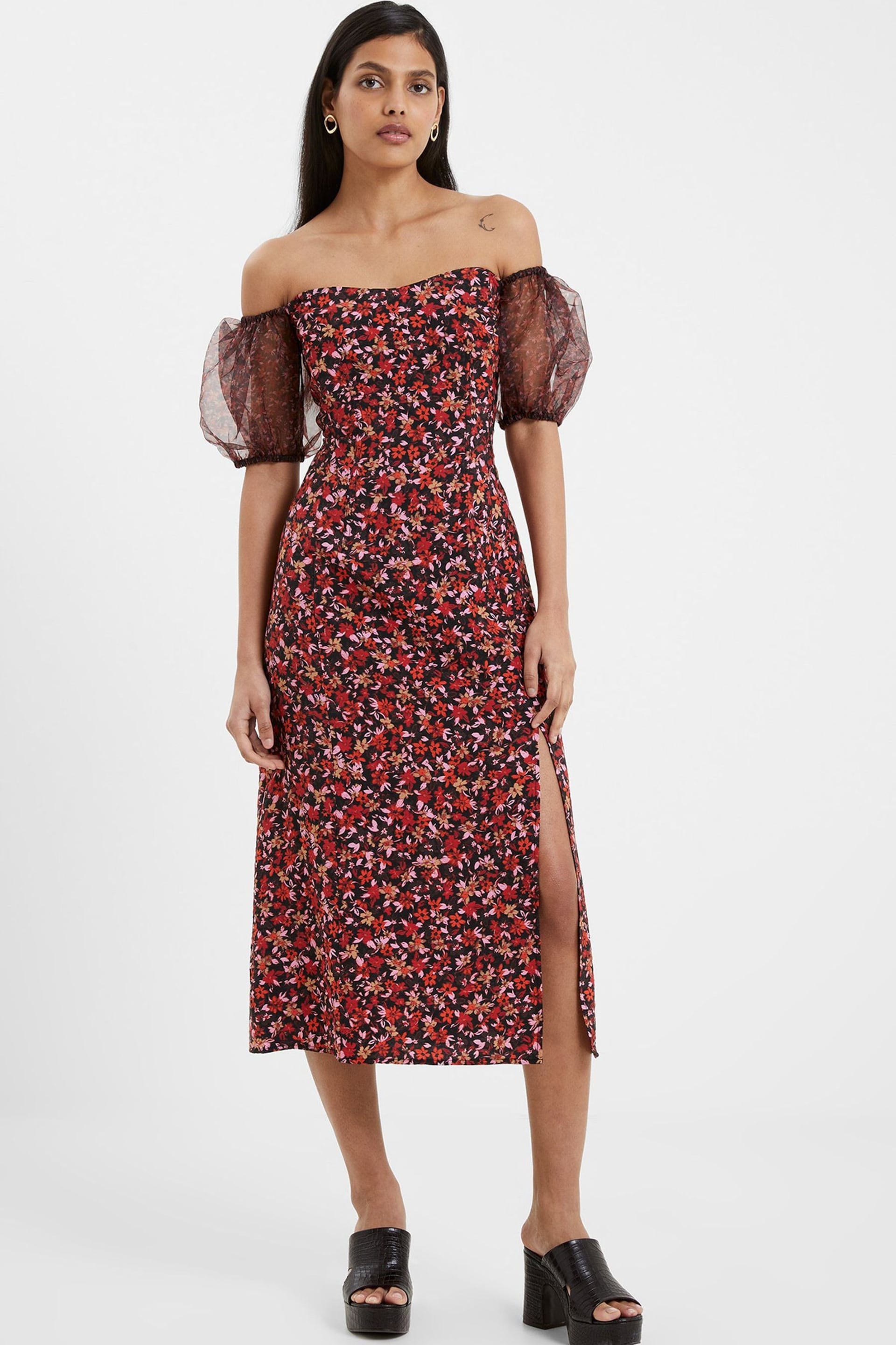 French Connection Clara Aflavia Puff Sleeve Dress - Image 1 of 4