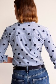 Boden Blue Ruffled 100% Cotton Poplin Shirt - Image 3 of 6