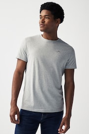 GANT Light Grey Melange 100% Cotton Shield Pyjama T-Shirt - Image 1 of 6