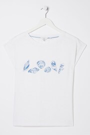 FatFace White Shell Graphic T-Shirt - Image 5 of 5