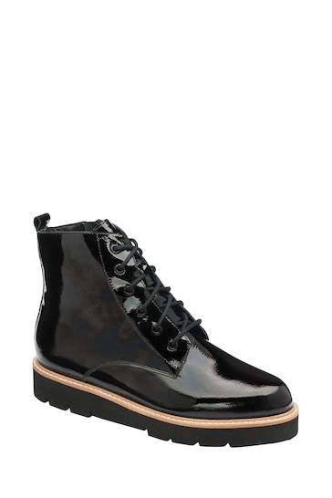 Ravel Black Dark Leather Ankle Boots