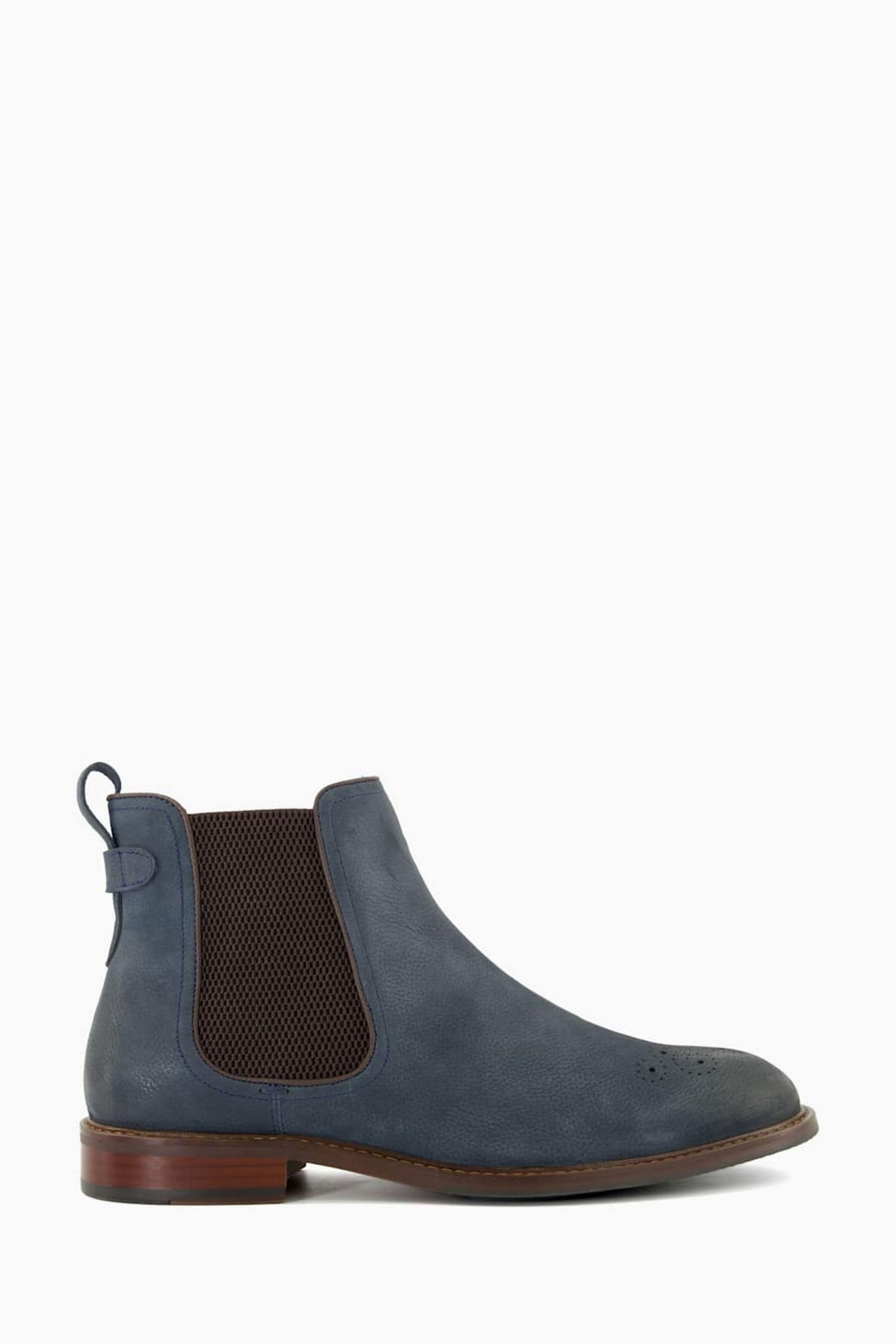 Buy Dune London Blue Clicker Brogue Toe Chelsea Boots from Next Luxembourg