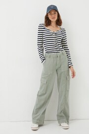 FatFace Green Bodi Belted Cargo Trousers - Image 1 of 5
