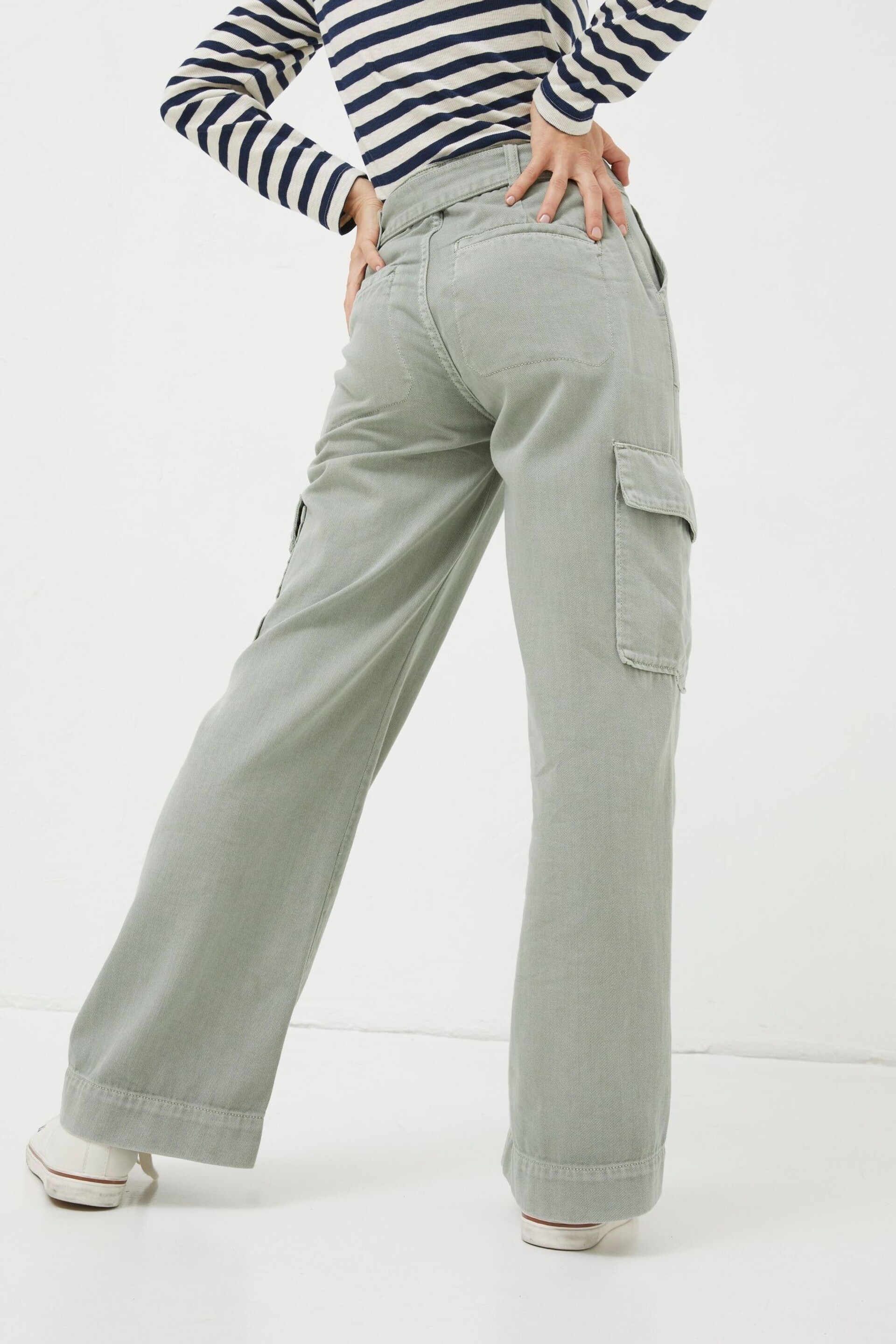 FatFace Green Bodi Belted Cargo Trousers - Image 2 of 5