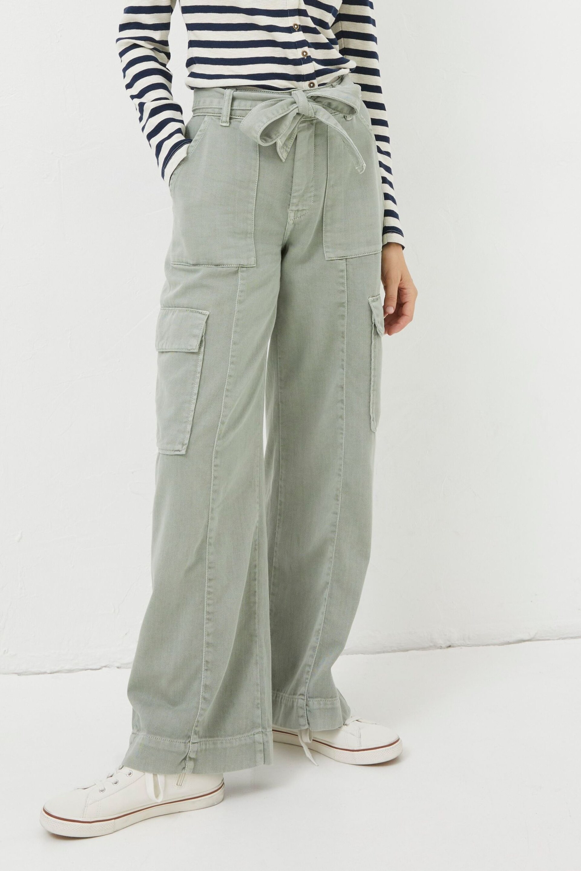 FatFace Green Bodi Belted Cargo Trousers - Image 3 of 5