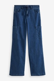 Dark Blue Cosy Brushed Denim Wide Leg Joggers - Image 2 of 5