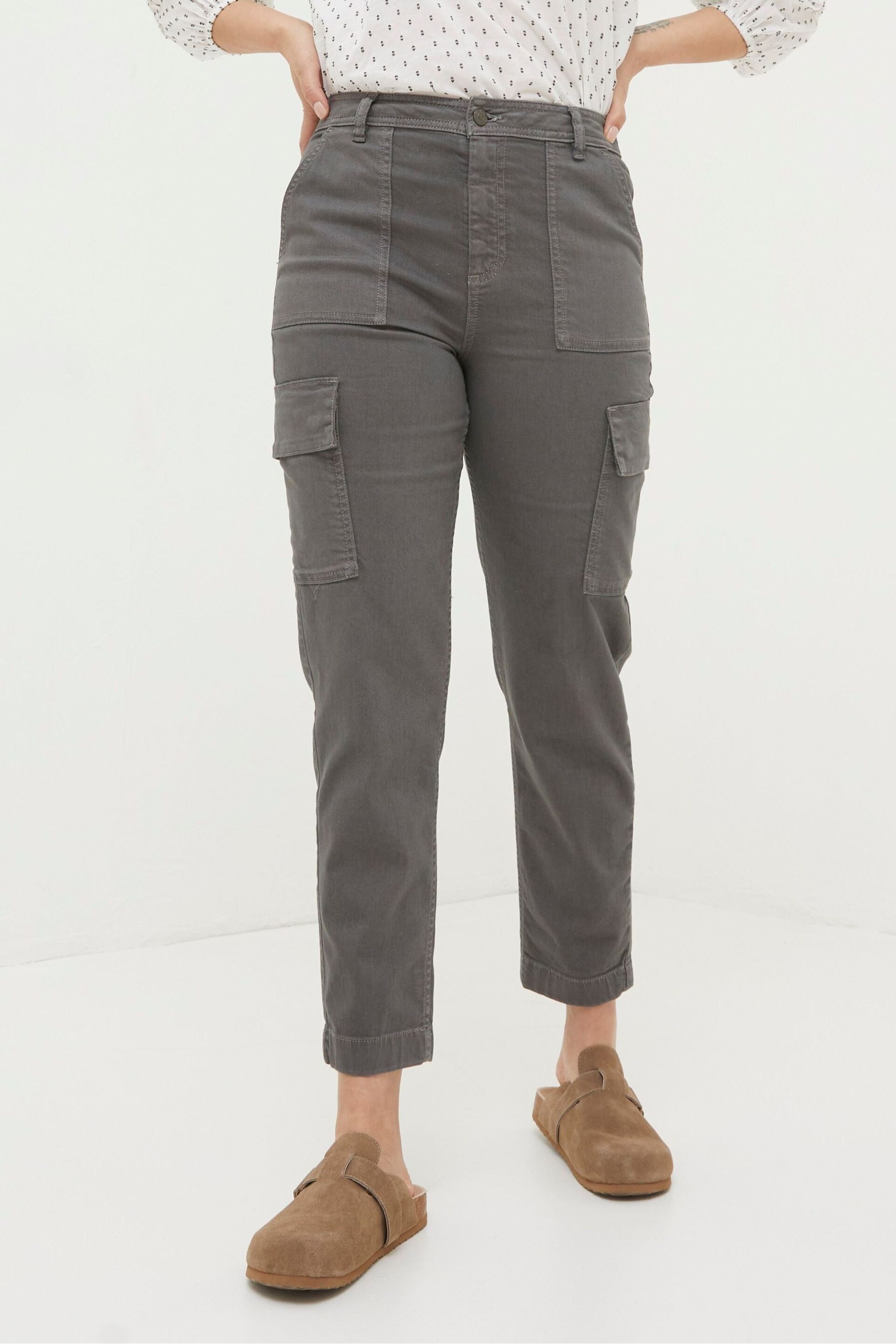 FatFace Grey Aspen Cargo Chino Trousers - Image 1 of 5