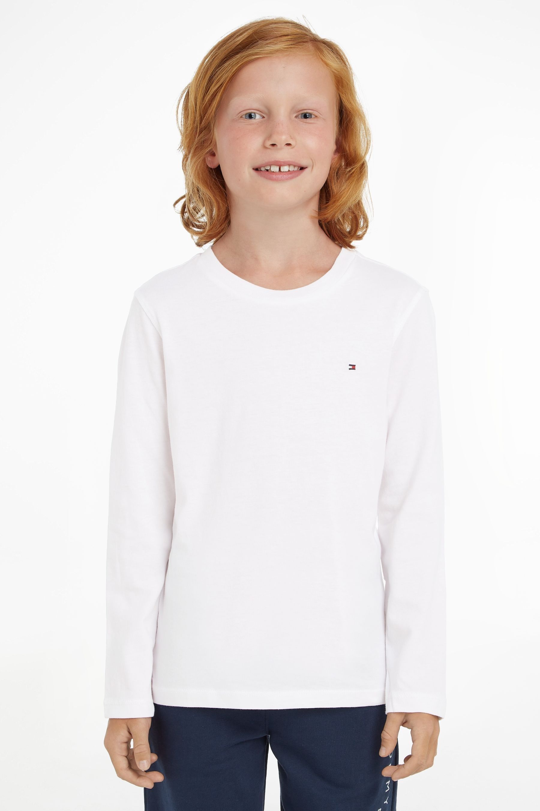 Tommy Hilfiger White Basic Long Sleeve Top