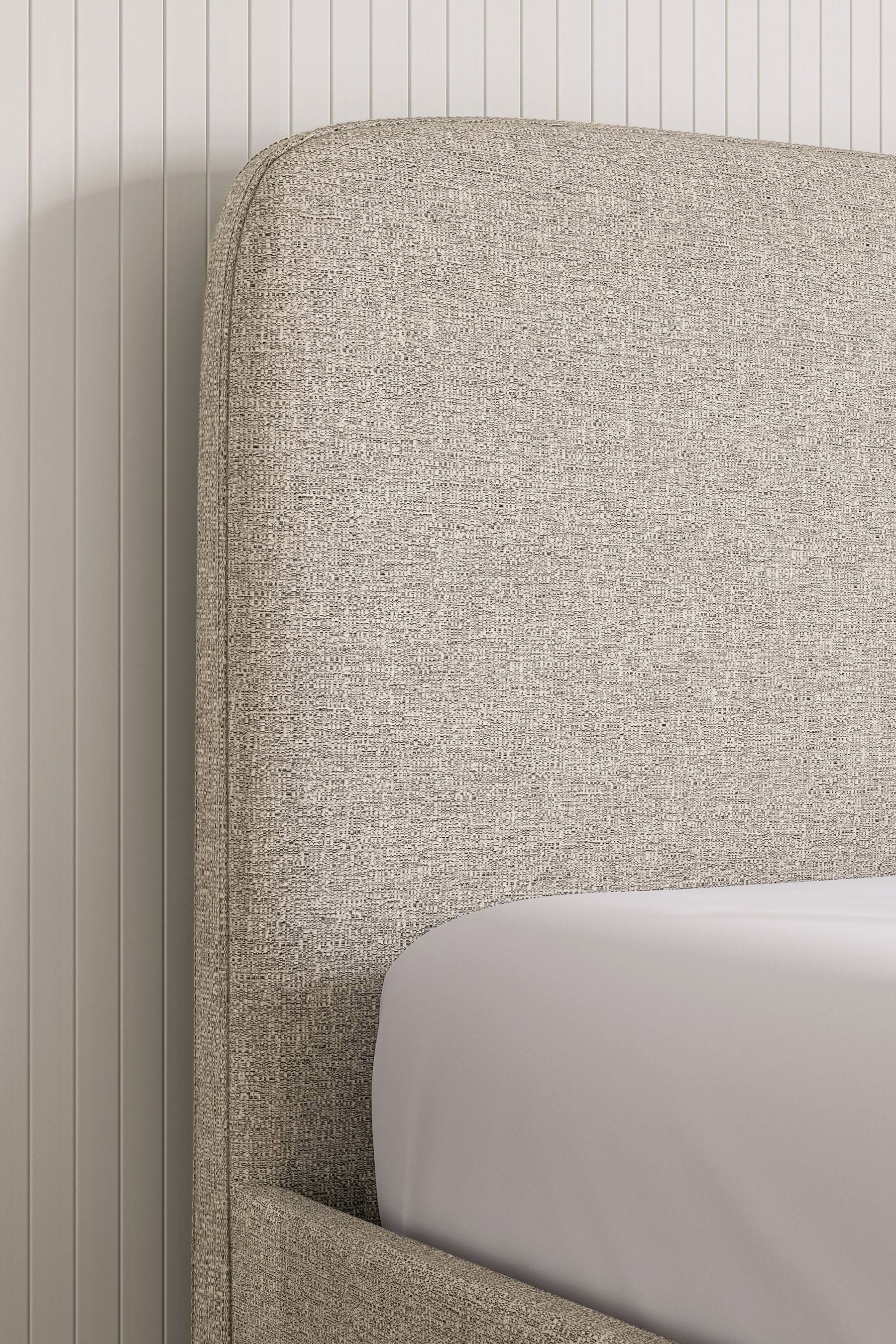 Tweedy Plain Light Natural Matson Upholstered Ottoman Storage Bed Frame