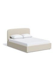 Natural Light Tweedy Plain Matson Upholstered Ottoman Storage Bed Frame - Image 7 of 10