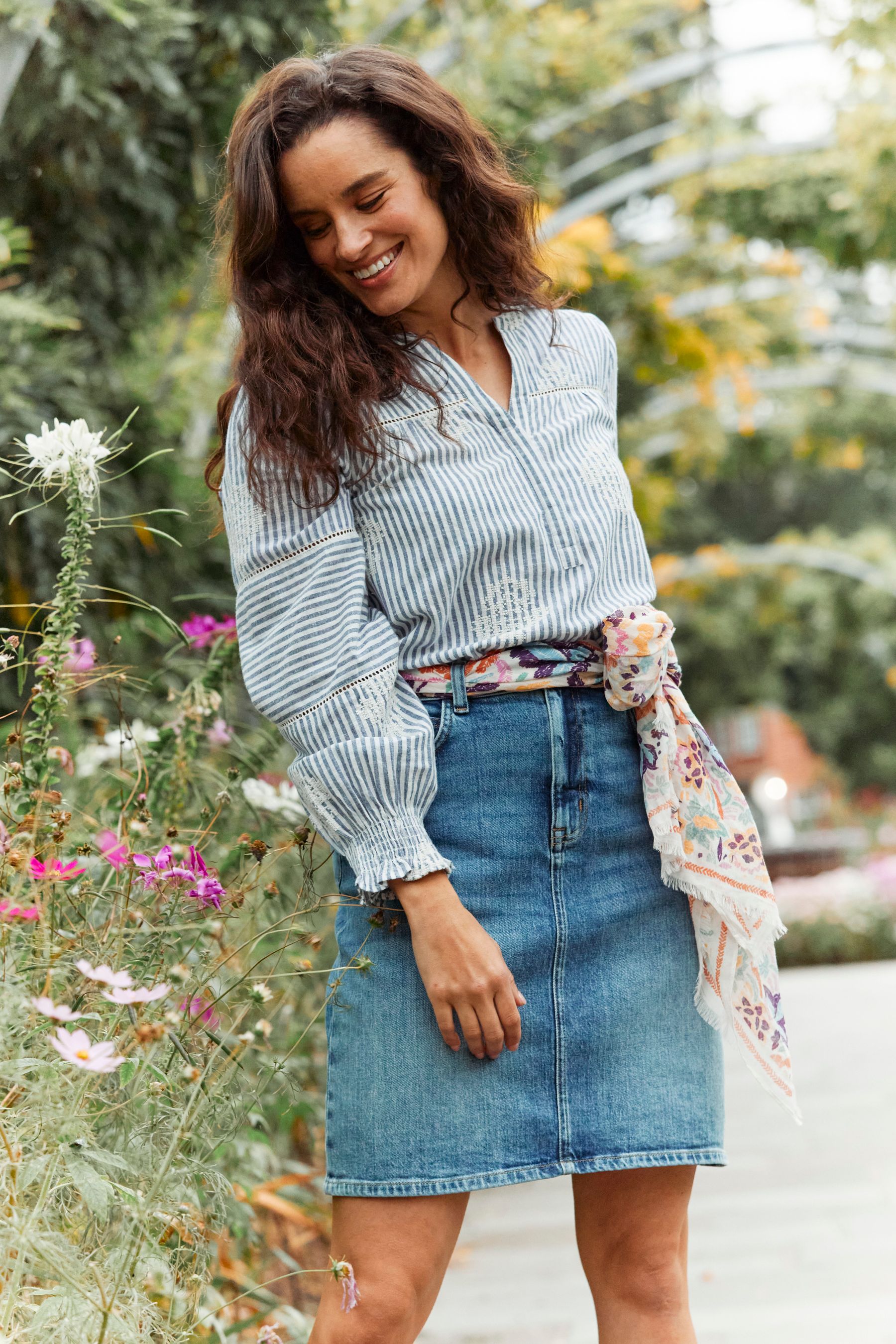Fatface blue hannah denim skirt sales