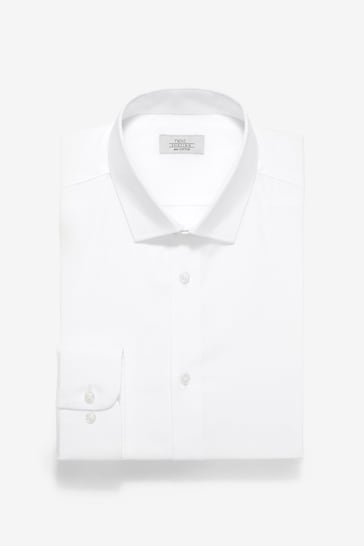 White Slim Fit Cotton Shirts 2 Pack
