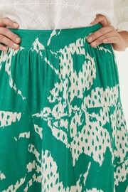 FatFace Green Textured Leaves Skirt - Image 4 of 5