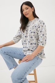 FatFace Natural Flora Broderie Ditsy Blouse - Image 2 of 6