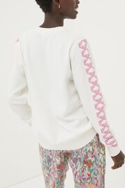 FatFace Natural Eve Embroidered Sleeve Sweatshirt - Image 2 of 5