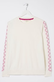 FatFace Natural Eve Embroidered Sleeve Sweatshirt - Image 5 of 5