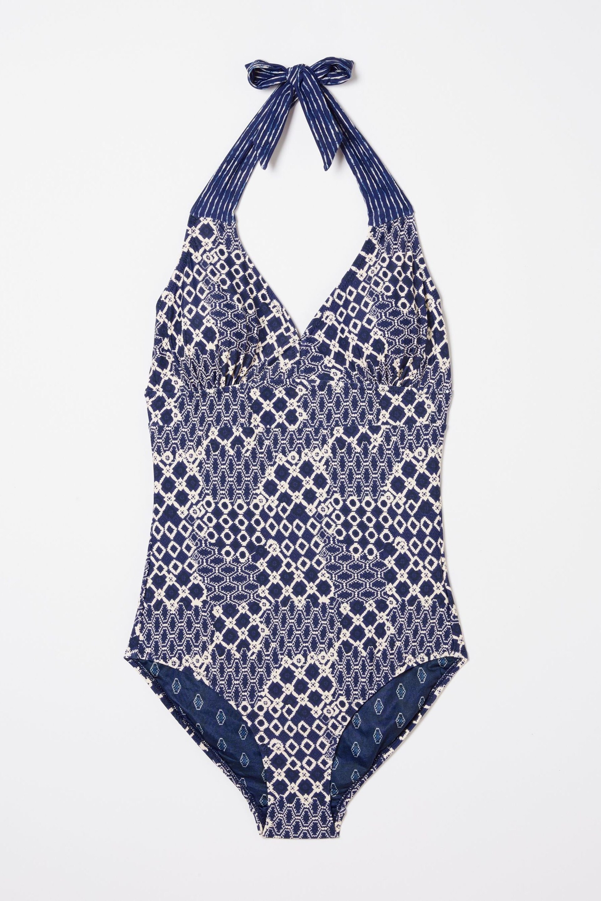 FatFace Blue Ari Patchwork Geo Swimsuit - Image 6 of 6