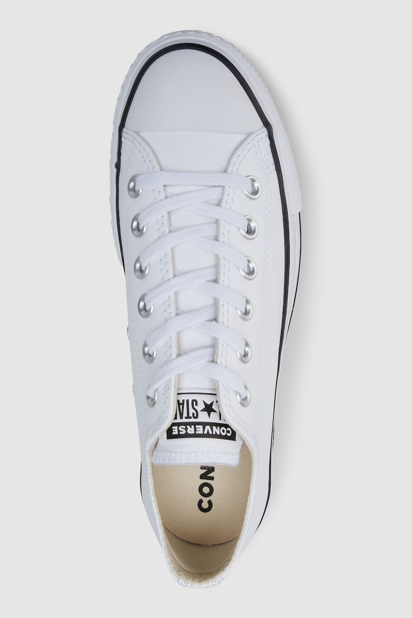 Converse White Platform Lift Chuck Ox Leather Trainers - Image 3 of 5