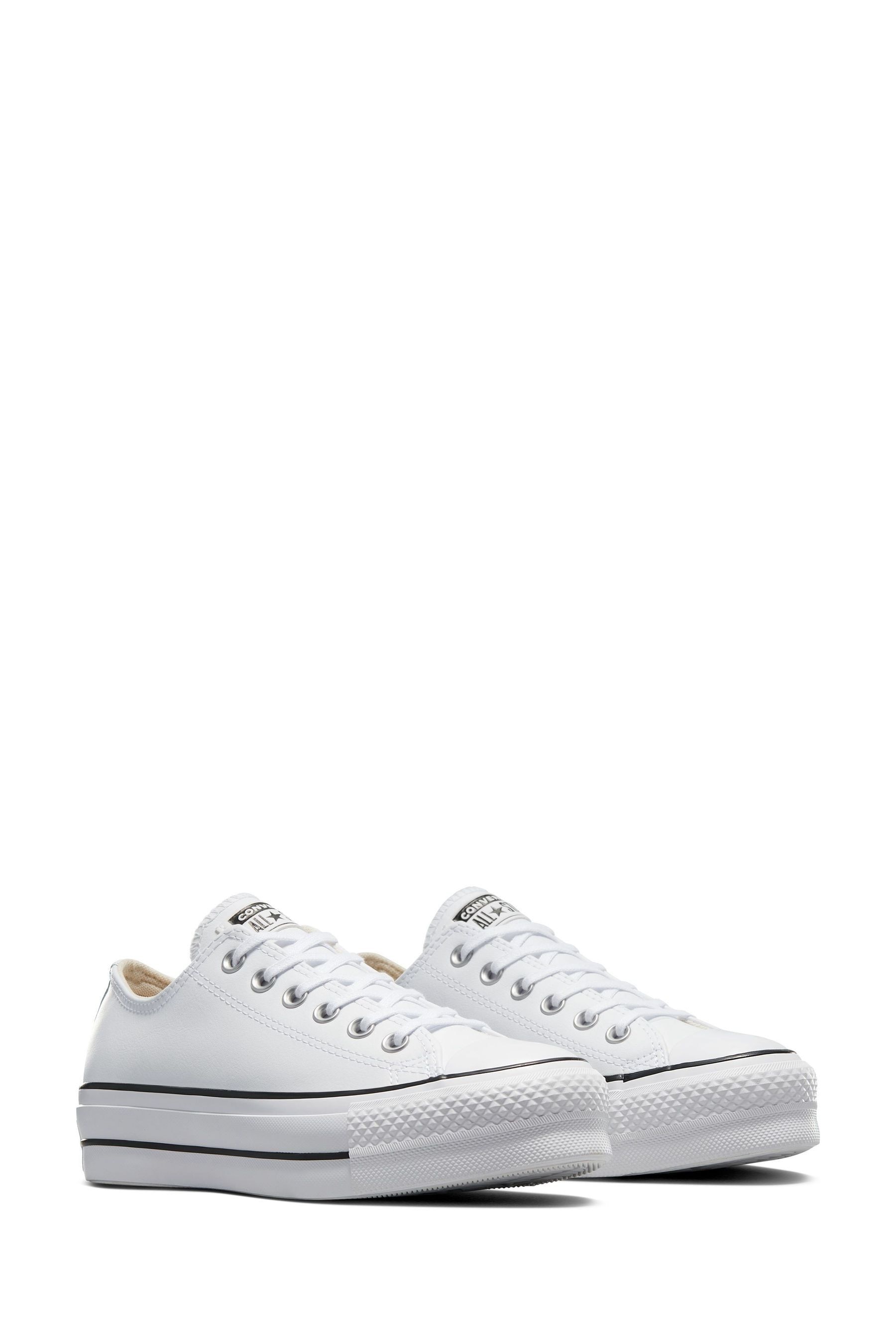 Buy Converse White Platform Lift Chuck Ox Leather Trainers from the Next UK online shop