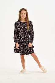 Nicole Miller Mixed Floral Black Blouse - Image 1 of 3