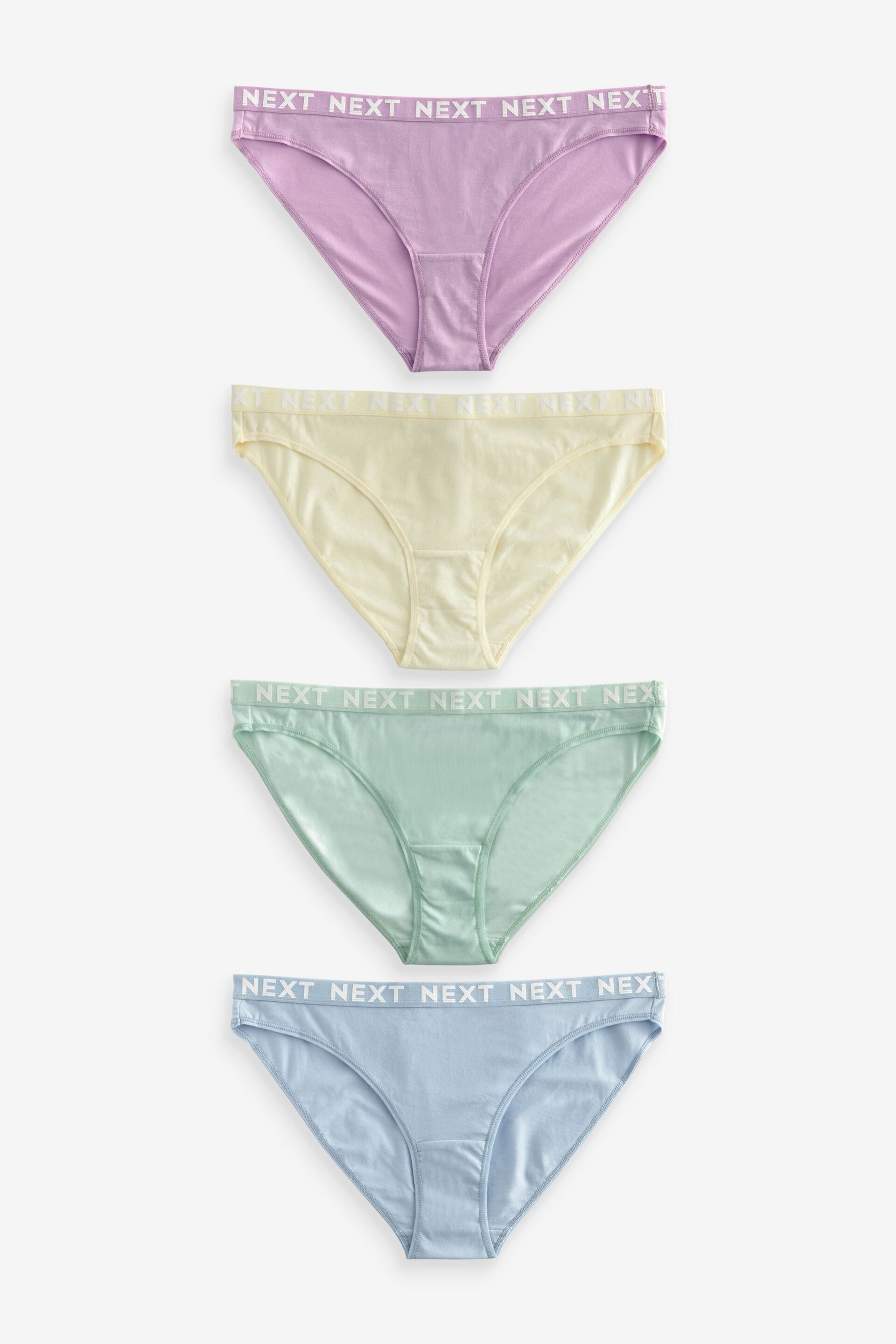 Pastel Colours High Leg Cotton Rich Logo Knickers 4 Pack - Image 5 of 10