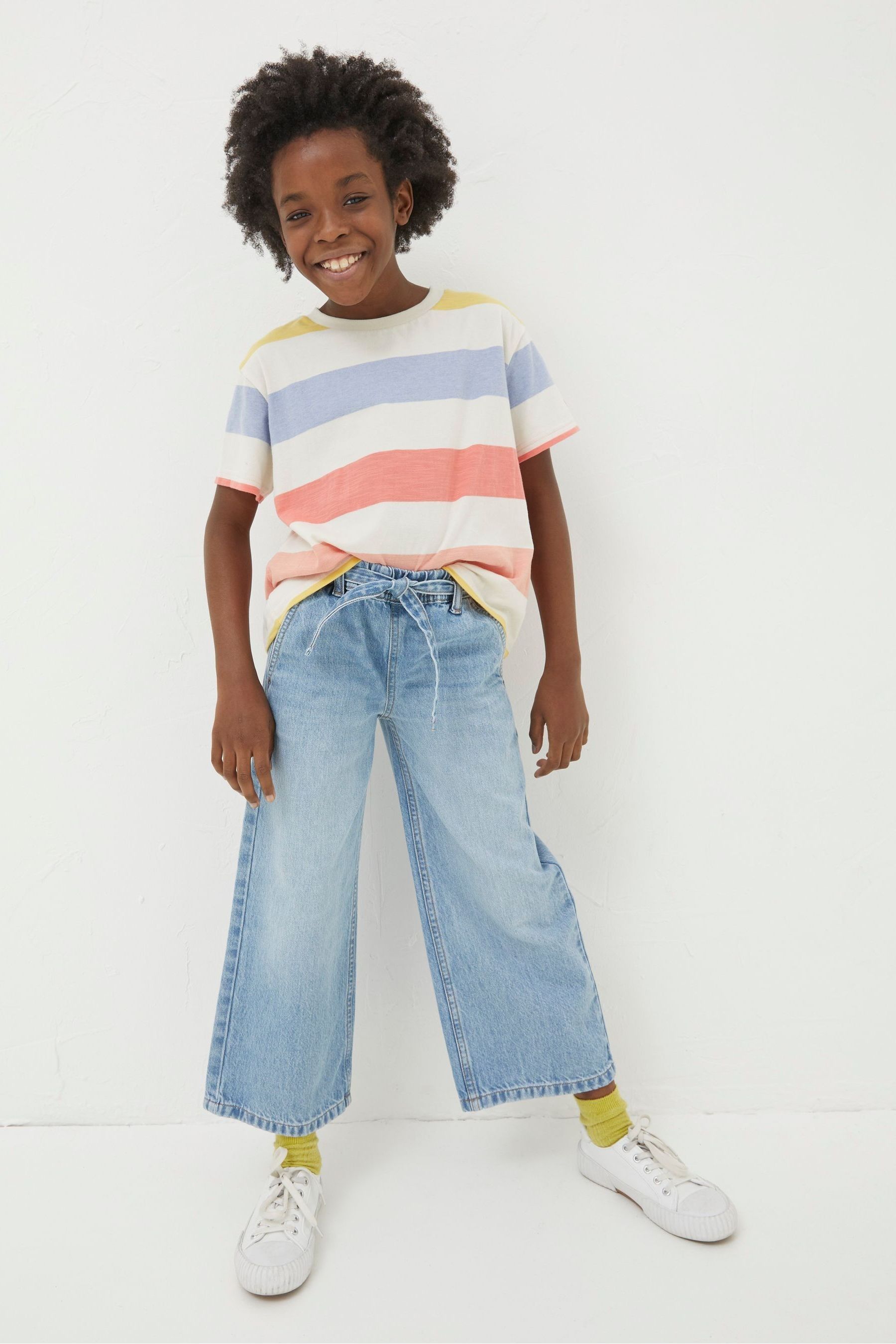 Buy FatFace Blue Soft Denim Wide Leg Jeans from the Next UK online