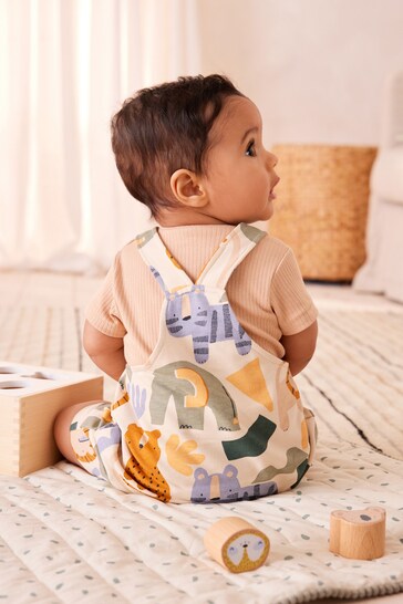 Mineral Safari Baby Jersey Dungarees and Bodysuit Set (0mths-2yrs)