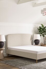 Natural Light Tweedy Plain Matson Upholstered Bed Bed Frame - Image 2 of 8