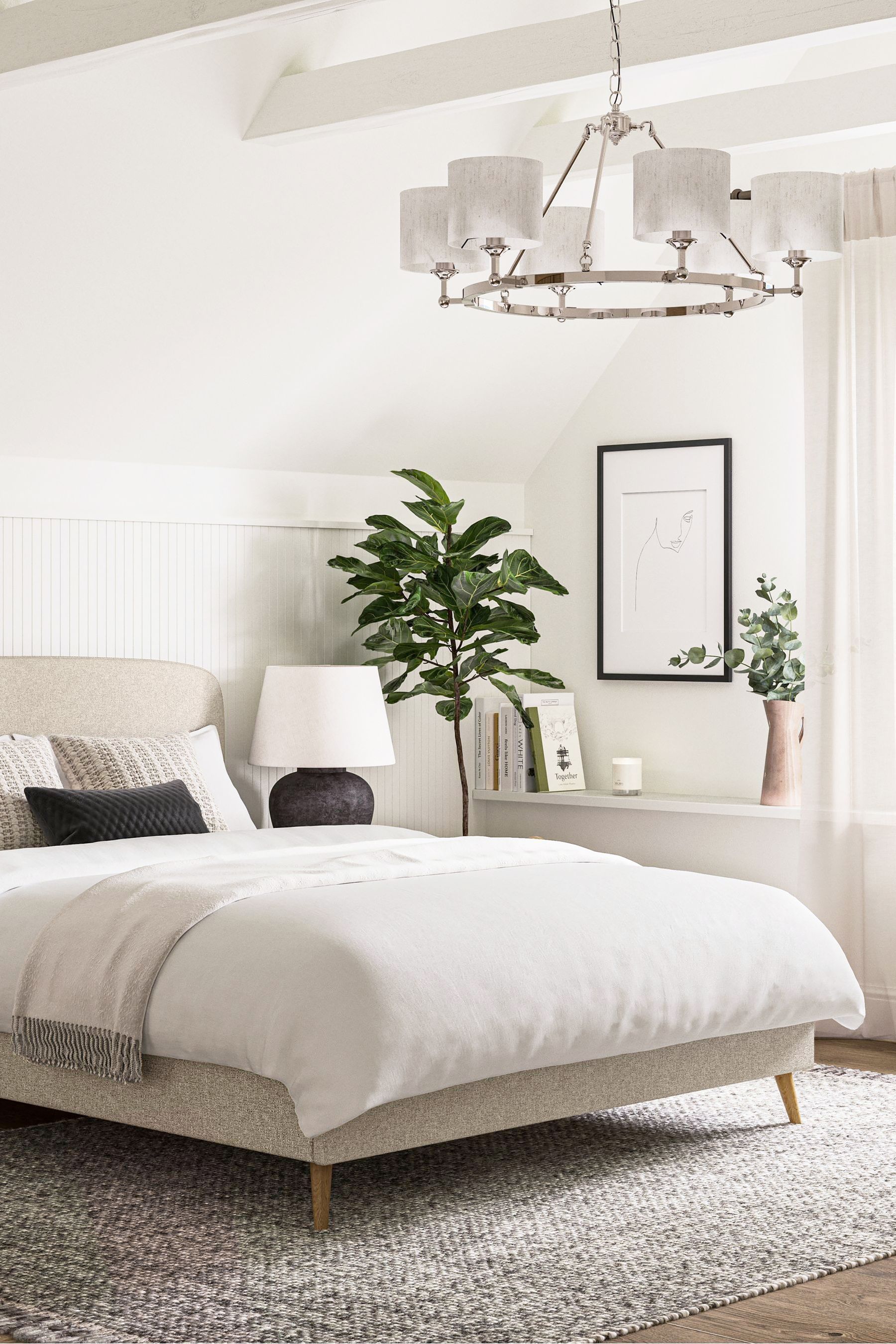 White plain bed shop frame