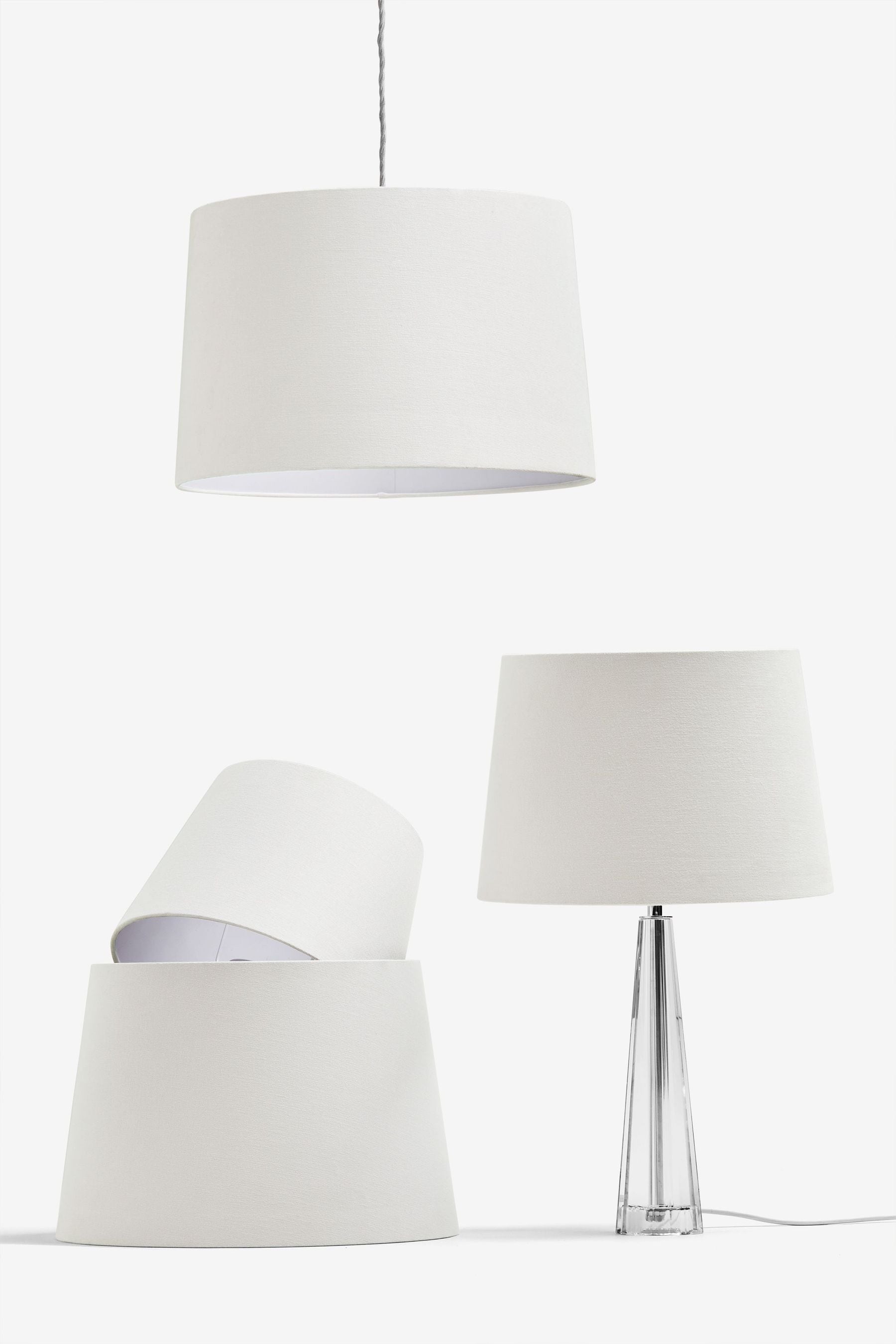 White bedside best sale lamp shades