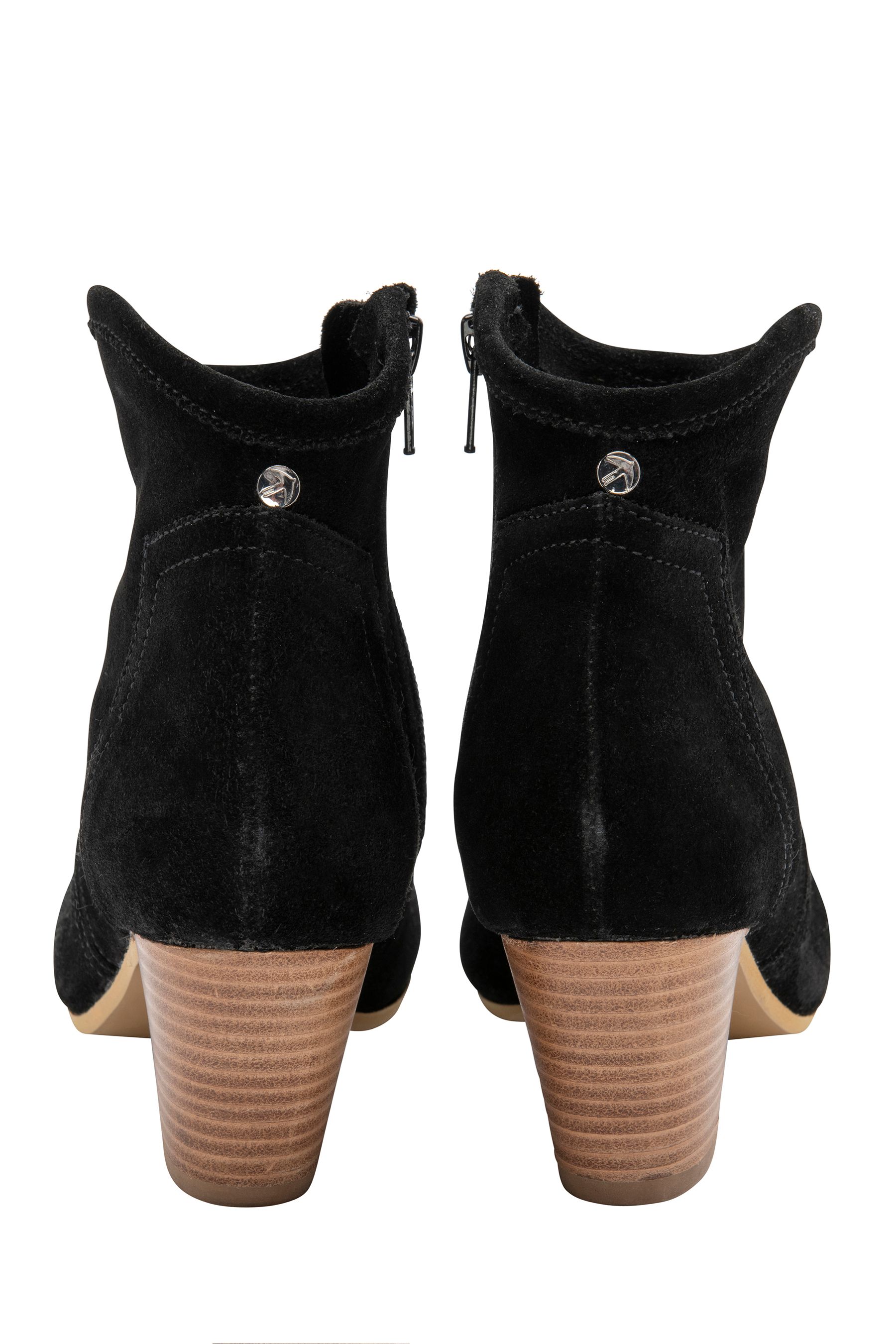 Buy Ravel Black Suede Leather Block Heel Ankle Boots from Next Hungary
