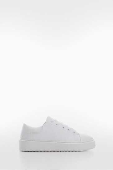 Mango Platform Lace-up White Sneakers