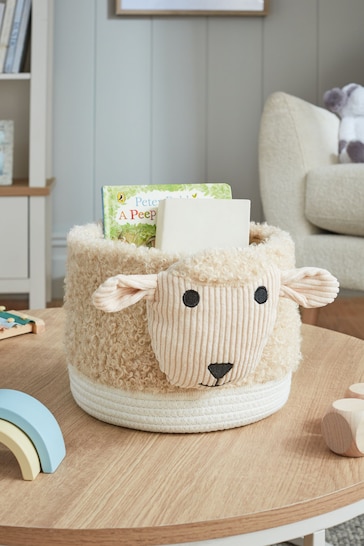 Cream Fluffy Sheep Storage Basket