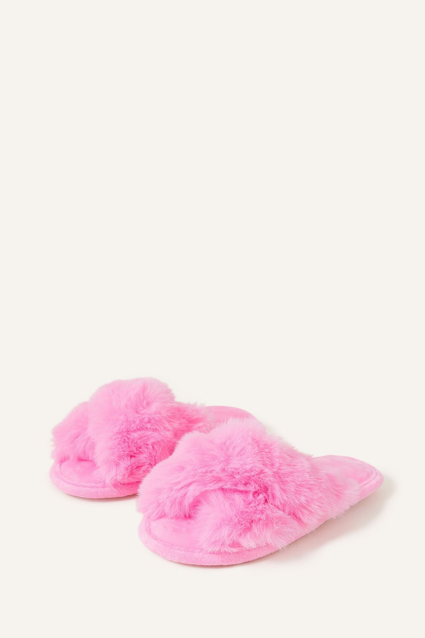 Buy Angels by Accessorize Girls Pink Faux Fur Sliders from Next Luxembourg