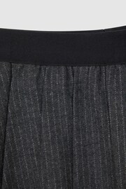 Reiss Dark Grey Marcie Junior Wool Blend Striped Pleated Skirt - Image 6 of 6